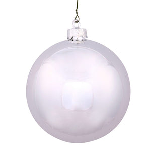 6" Silver Shiny Ball Ornament (4 pack) 1
