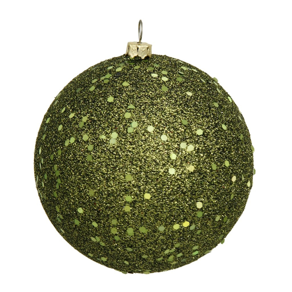 6" Olive Sequin Ball Ornament (4 pack) 1