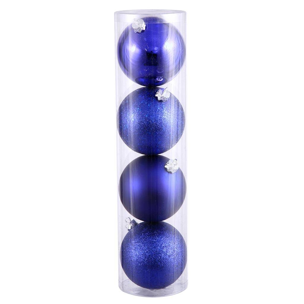 6" Cobalt Blue Ball Ornaments (4 pack) 1
