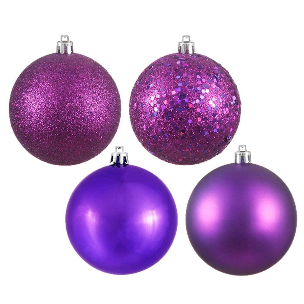 6" Plum Ball Ornaments (4 pack) 1