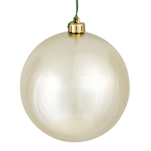 6" Champagne Shiny Ball Ornament (4 pack) 1
