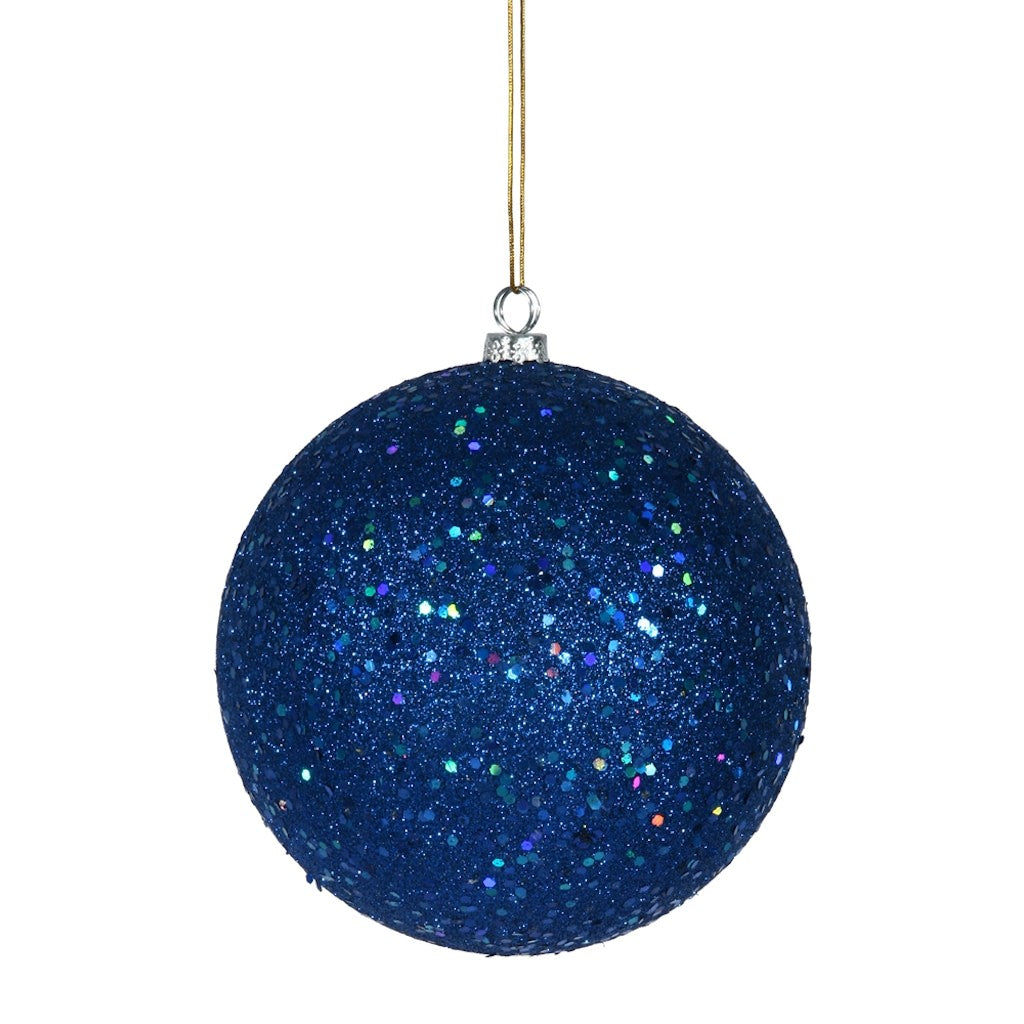8" Blue Sequin Ball Ornament 1