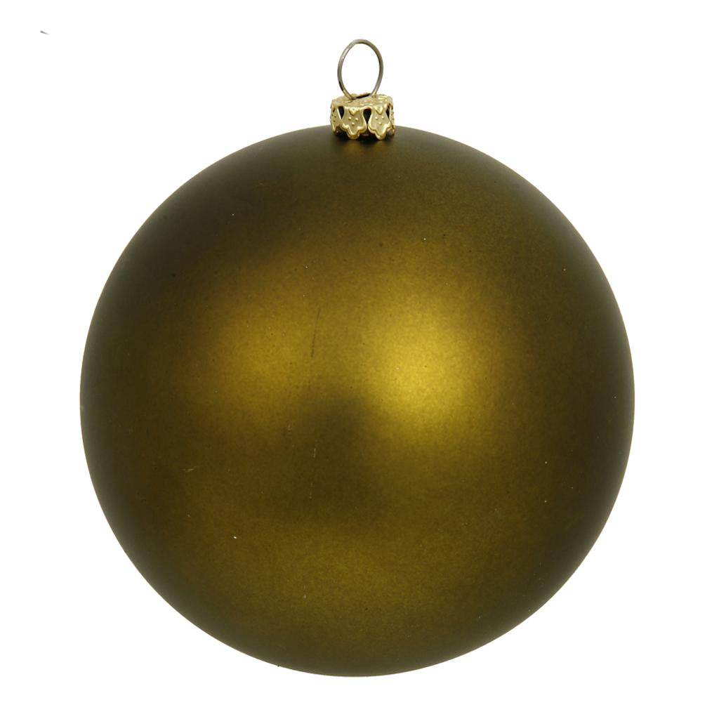 8" Olive Matte Finish Ball Ornament 1
