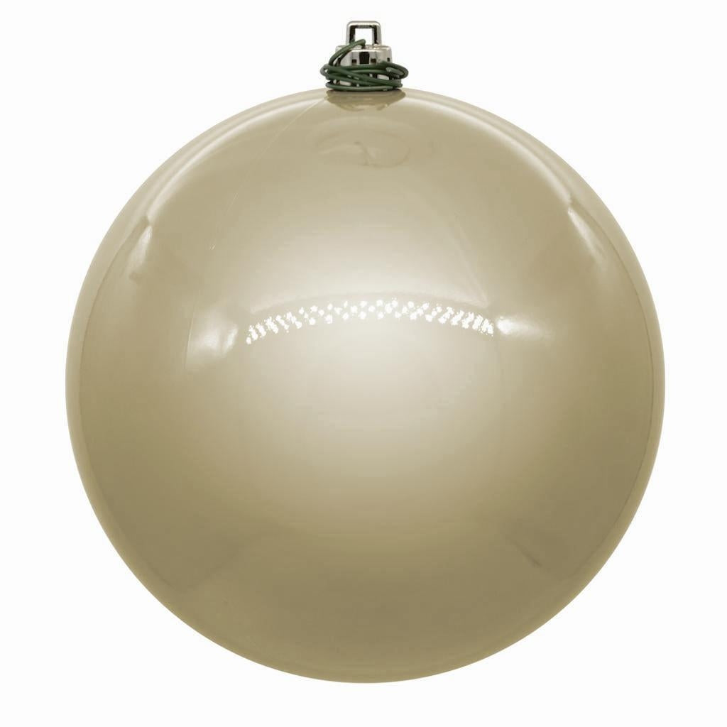 8" Champagne Shiny Ball Ornament 1