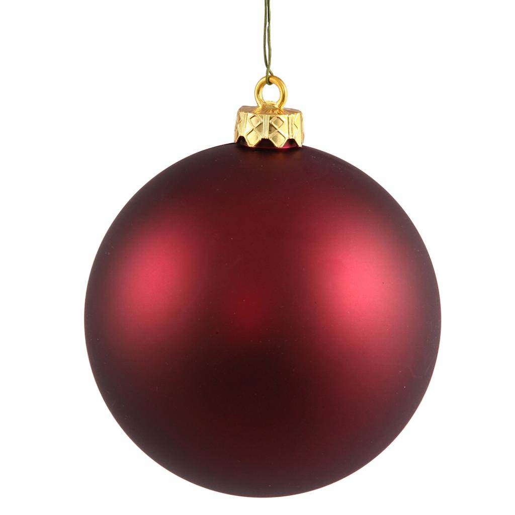 10" Wine Matte Ball Ornament 1