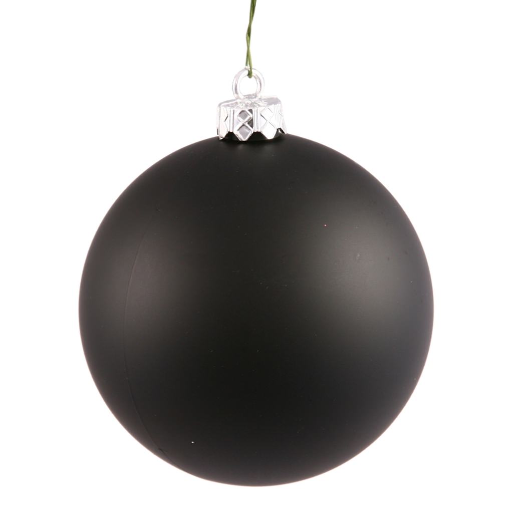 12" Black Matte Ball Ornament 1