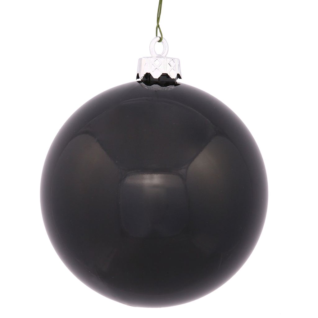 12" Black Shiny Ball Ornament 1