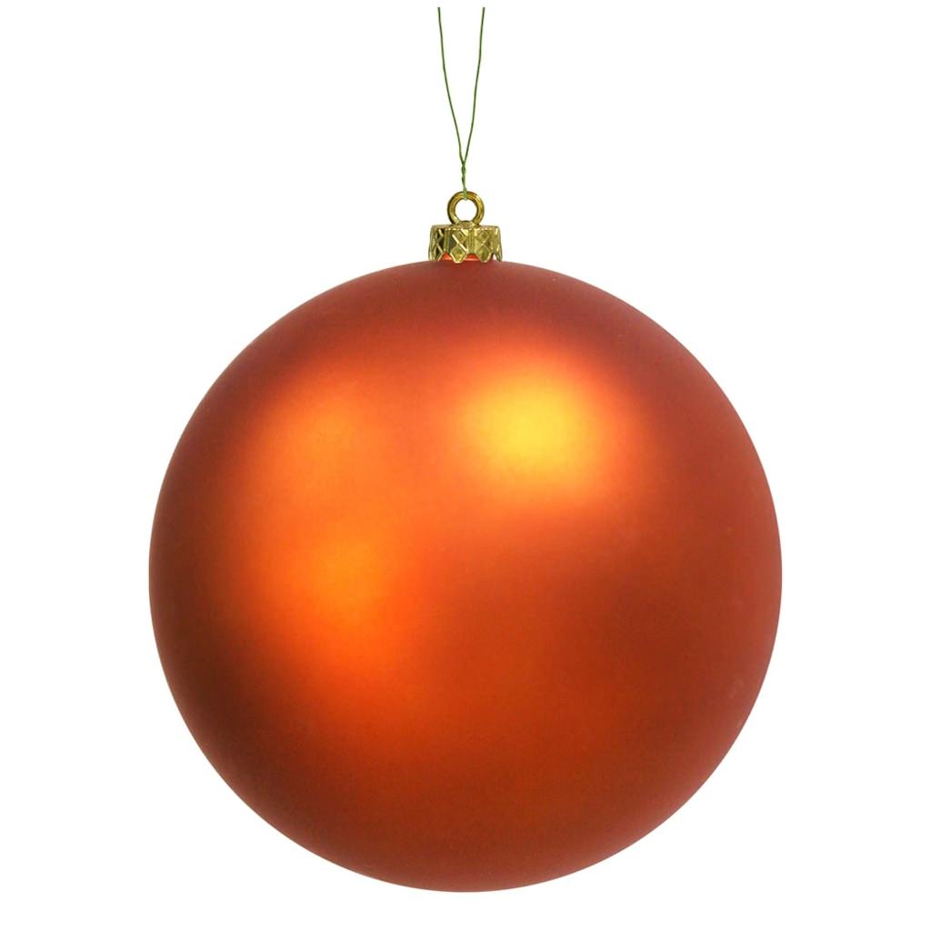 12" Burnished Orange Matte Ball Ornament 1