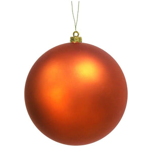 12" Burnished Orange Matte Ball Ornament 1
