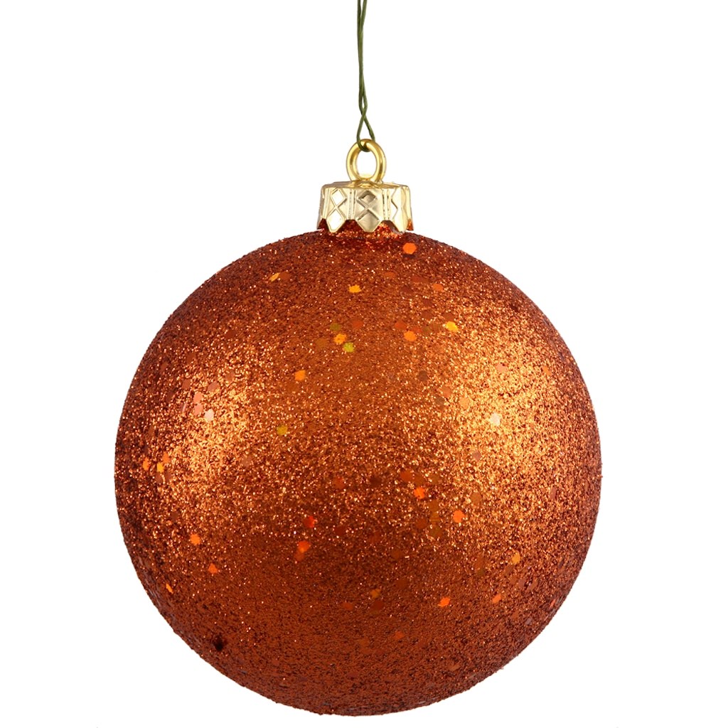 12" Burnished Orange Sequin Ball Ornament 1