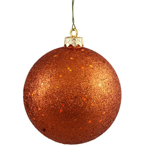 12" Burnished Orange Sequin Ball Ornament 1