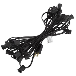 1000 Light 1000' Black Wire Empty C9 String with 12" Spacing 1