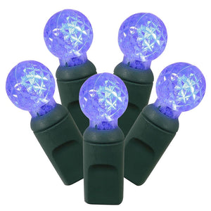 100 Light 34' Green Wire Blue G12 Berry LED Miniature String with 4" Spacing 1