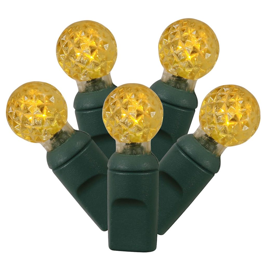 100 Light 34' Green Wire Yellow G12 Berry LED Miniature String with 4" Spacing 1