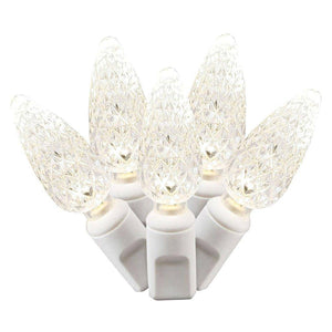 100 Light 34' White Wire Warm White C6 LED String with 4" Spacing 1