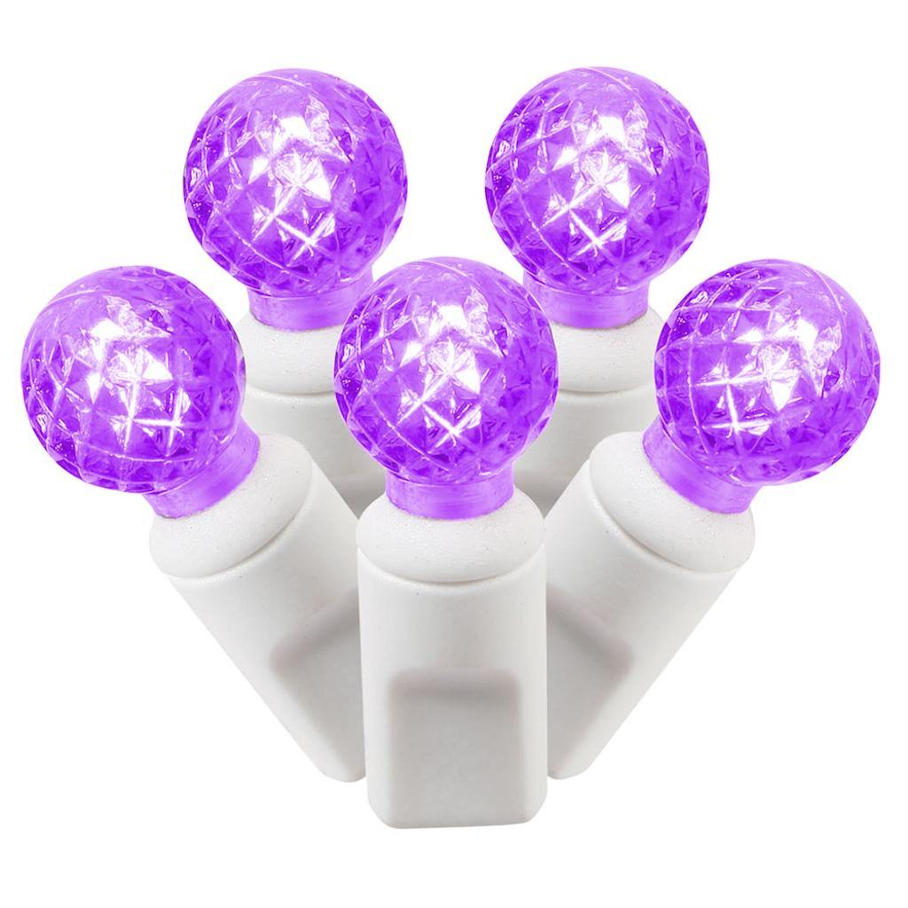 100 Light 34' White Wire Purple G12 Berry LED Miniature String with 4" Spacing 1
