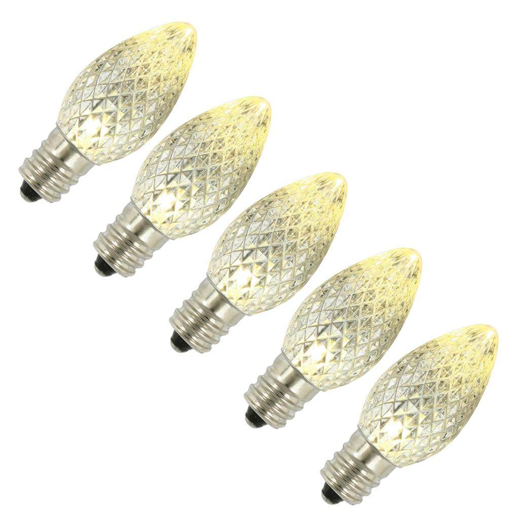C7 Candelabra Screw Base Warm White Dimmable Faceted LED (5 pack) 1