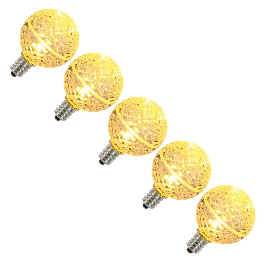 .96 watt G40 Warm White Faceted LED Candelabra Screw Base (set of 5) 1