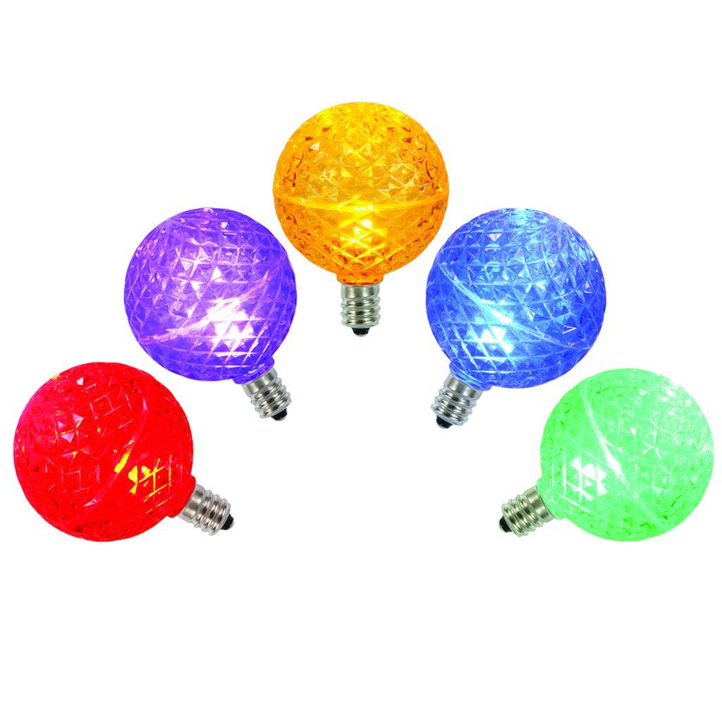 .96 watt G50 Multi Color Faceted Dimmable LED Intermediate Screw Base (set of 5) 1