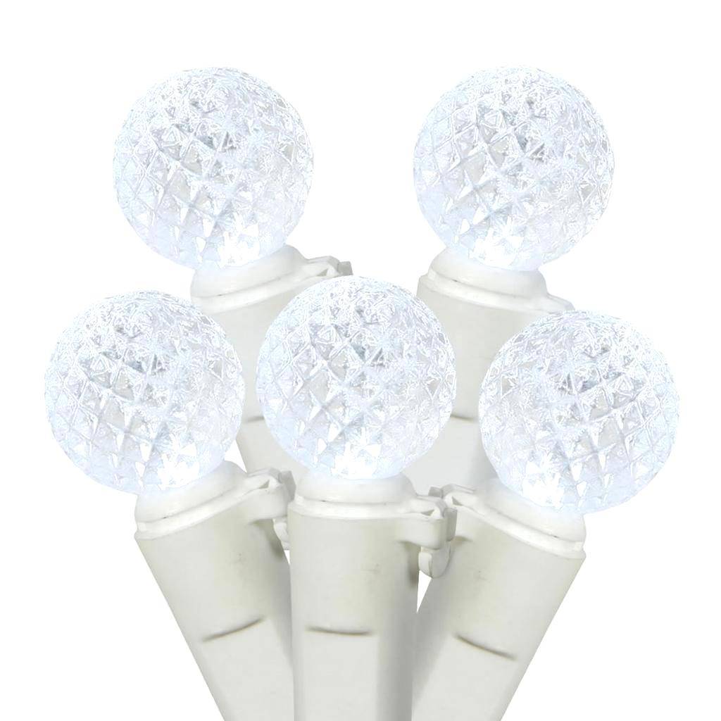50 Light 25' White Wire Cool White LED G12 String with 6" Spacing 1