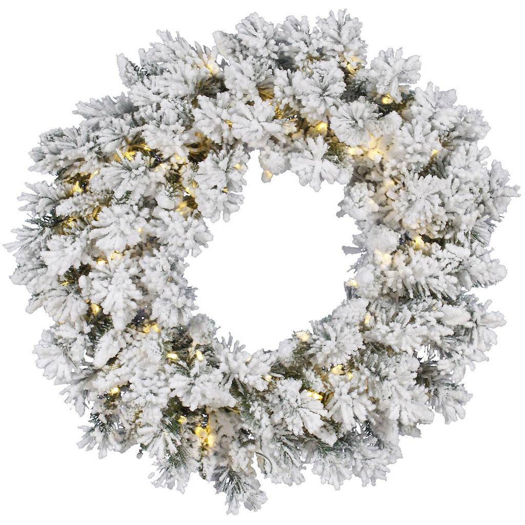 48" Artificial Flocked Alberta 100 Warm White Italian LED Lights with Pine Cones 1