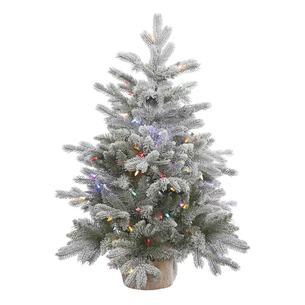 36" x 28" Artificial Frosted Sable Pine 100 Multi-Color LED Lights 1