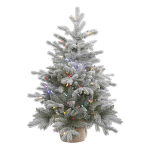 36" x 28" Artificial Frosted Sable Pine 100 Multi-Color LED Lights 1