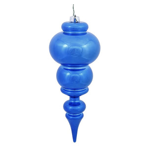14" Blue Shiny Finial Ornament 1