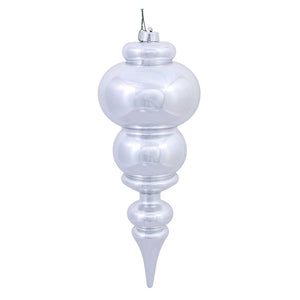 14" Silver Shiny Finial Ornament 1