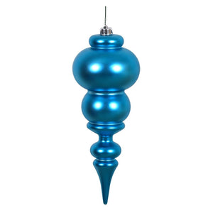 14" Turquoise Matte Finial Ornament 1