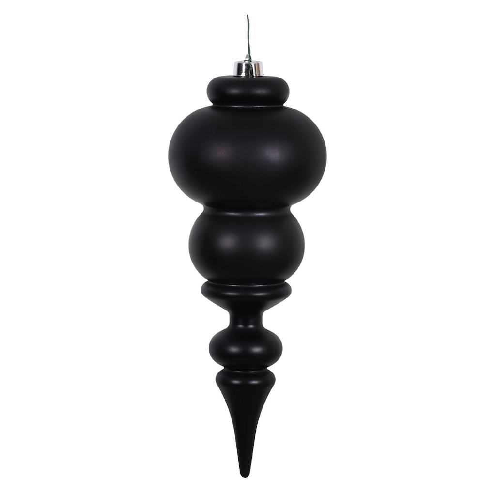 14" Black Matte Finial Ornament 1