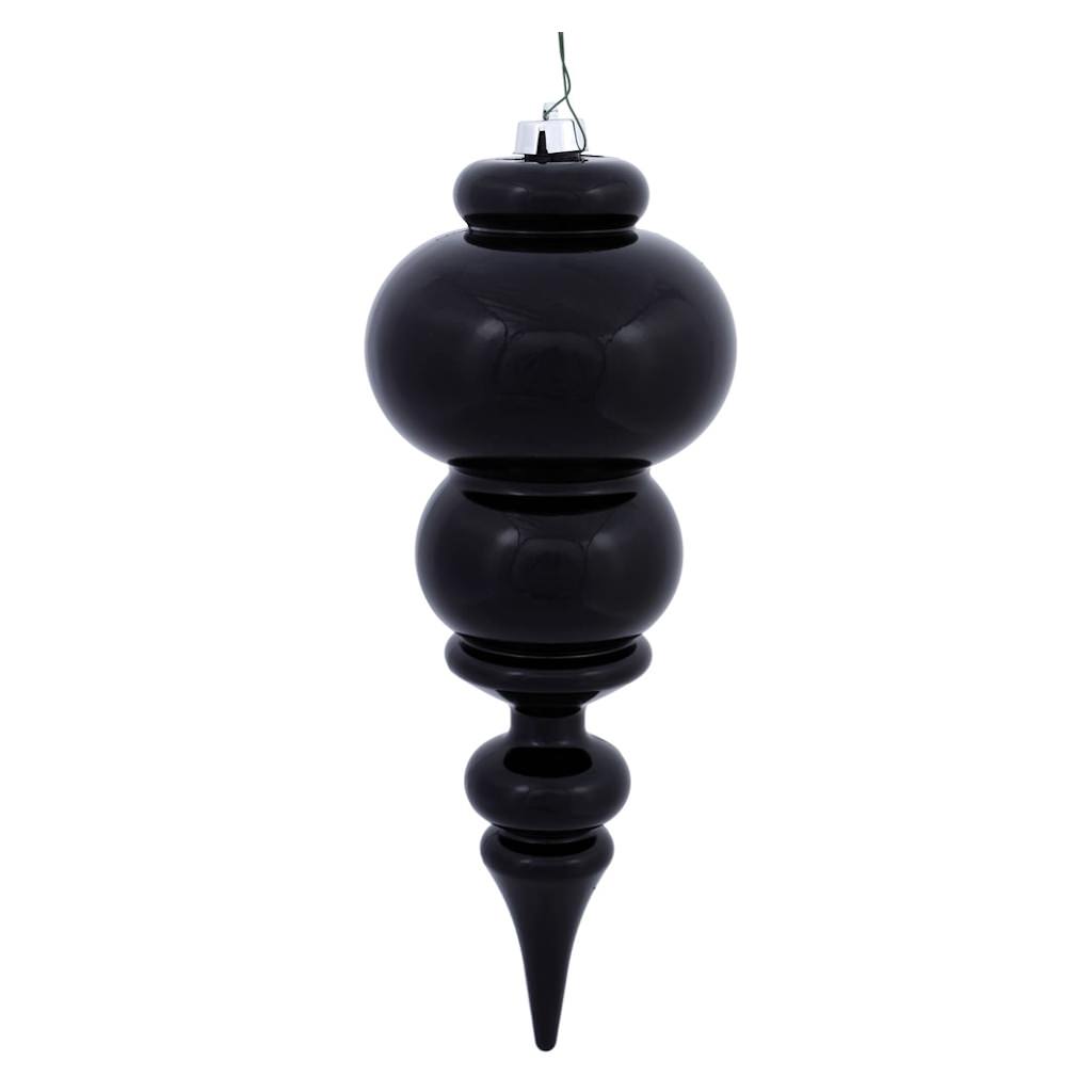 14" Black Shiny Finial Ornament 1