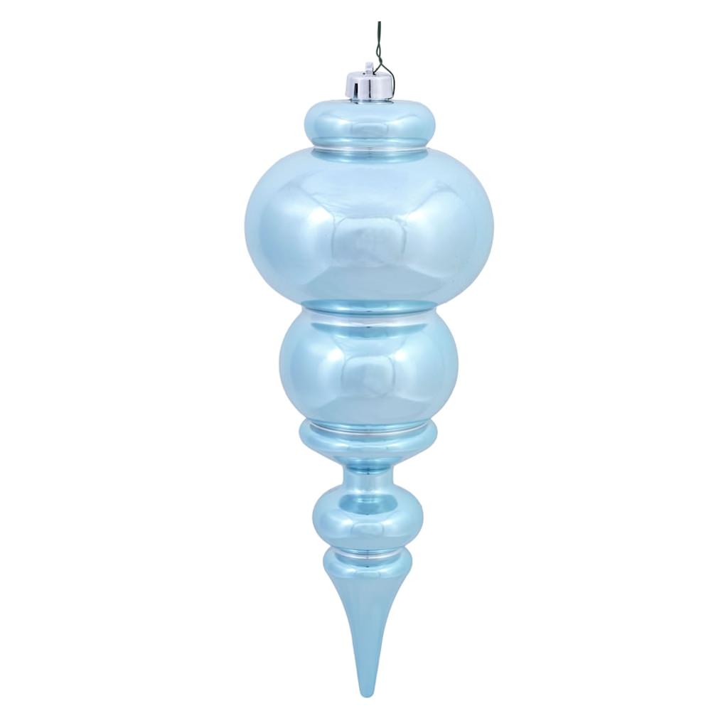 14" Baby Blue Shiny Finial Ornament 1