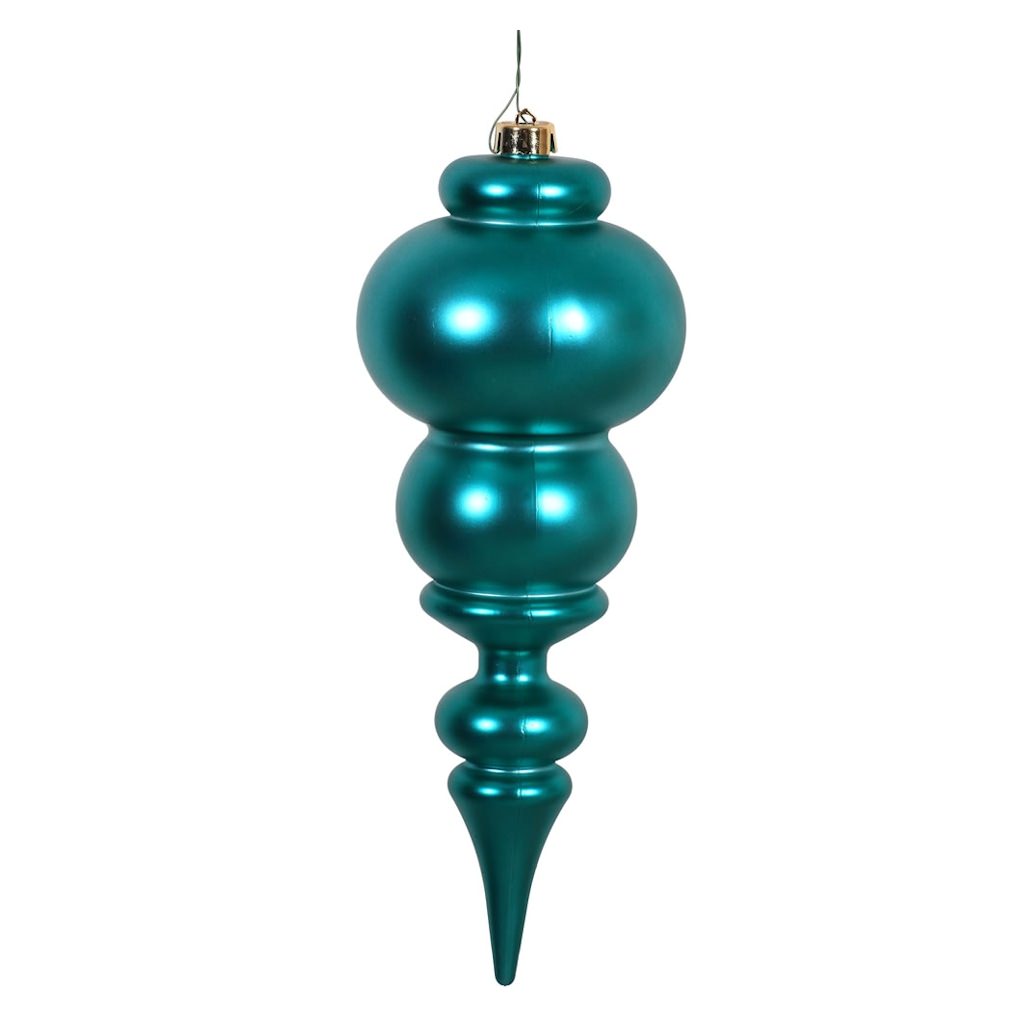 14" Teal Matte Finial Ornament 1