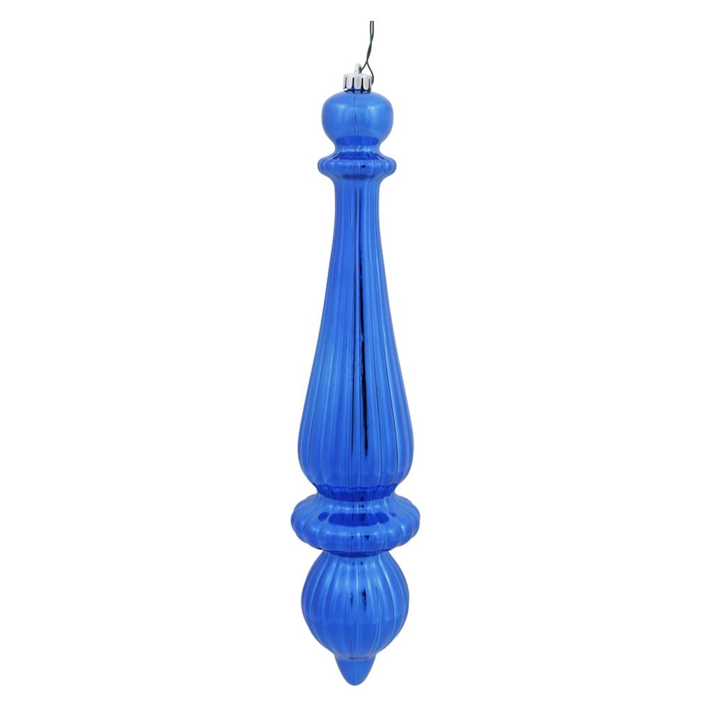 14" Blue Shiny Finial Drop Ornament (2 pack) 1