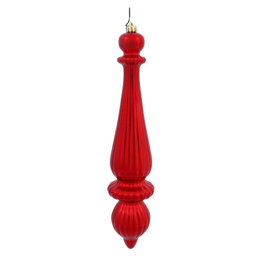 14" Red Shiny Finial Drop Ornament (2 pack) 1
