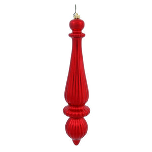 14" Red Shiny Finial Drop Ornament (2 pack) 1