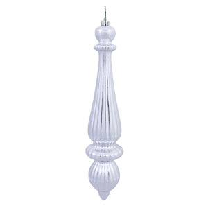 14" Silver Shiny Finial Drop Ornament (2 pack) 1