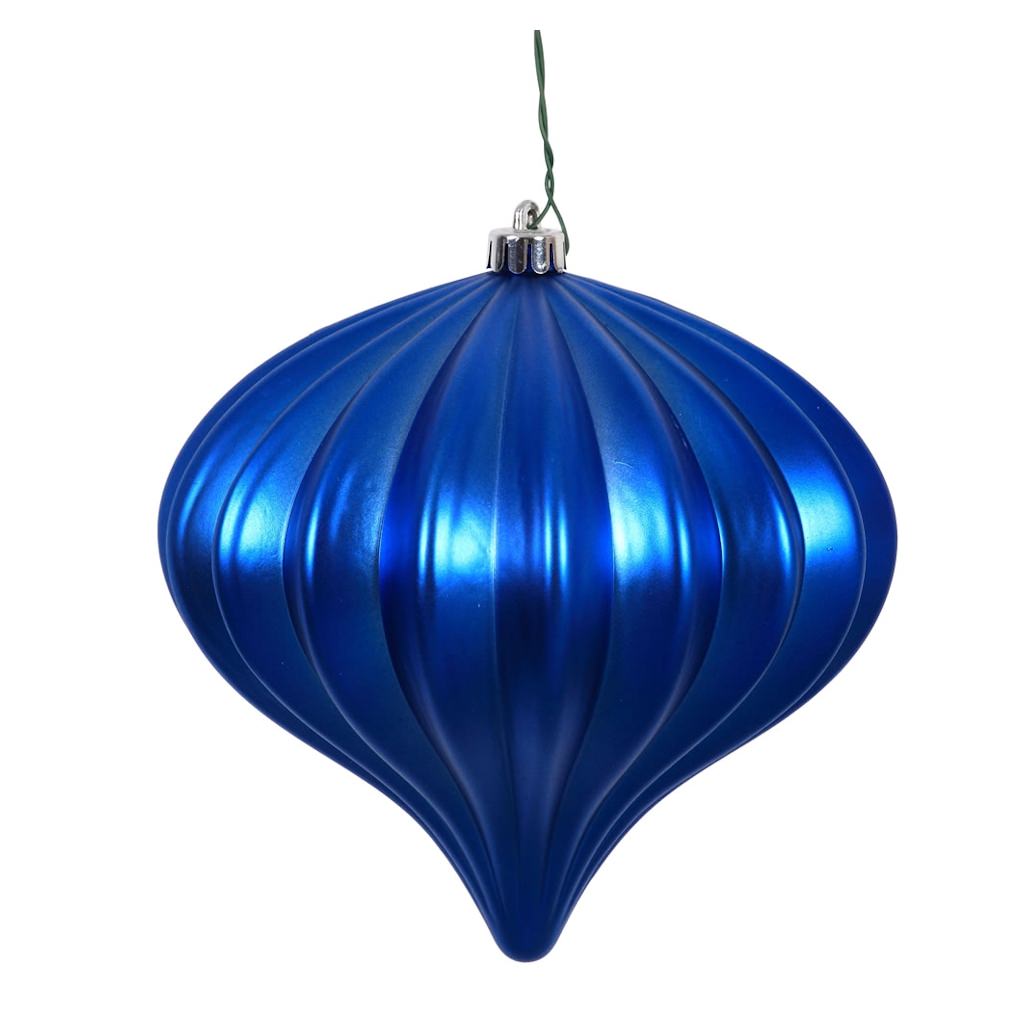 5.7" Blue Matte Onion Ornament (3 pack) 1
