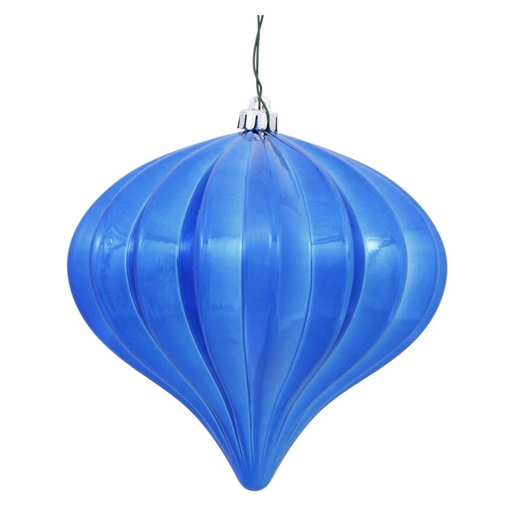 5.7" Blue Shiny Onion Ornament (3 pack) 1