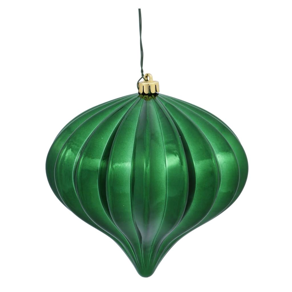 5.7" Green Shiny Onion Ornament (3 pack) 1