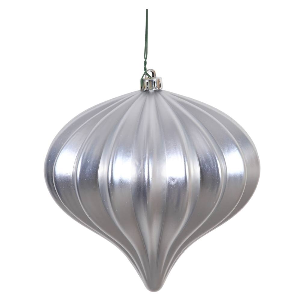 5.7" Silver Matte Onion Ornament (3 pack) 1