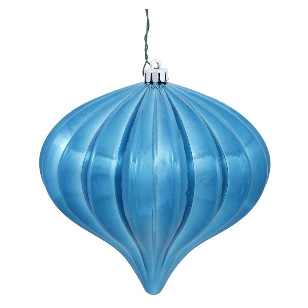 5.7" Turquoise Shiny Onion Ornament (3 pack) 1