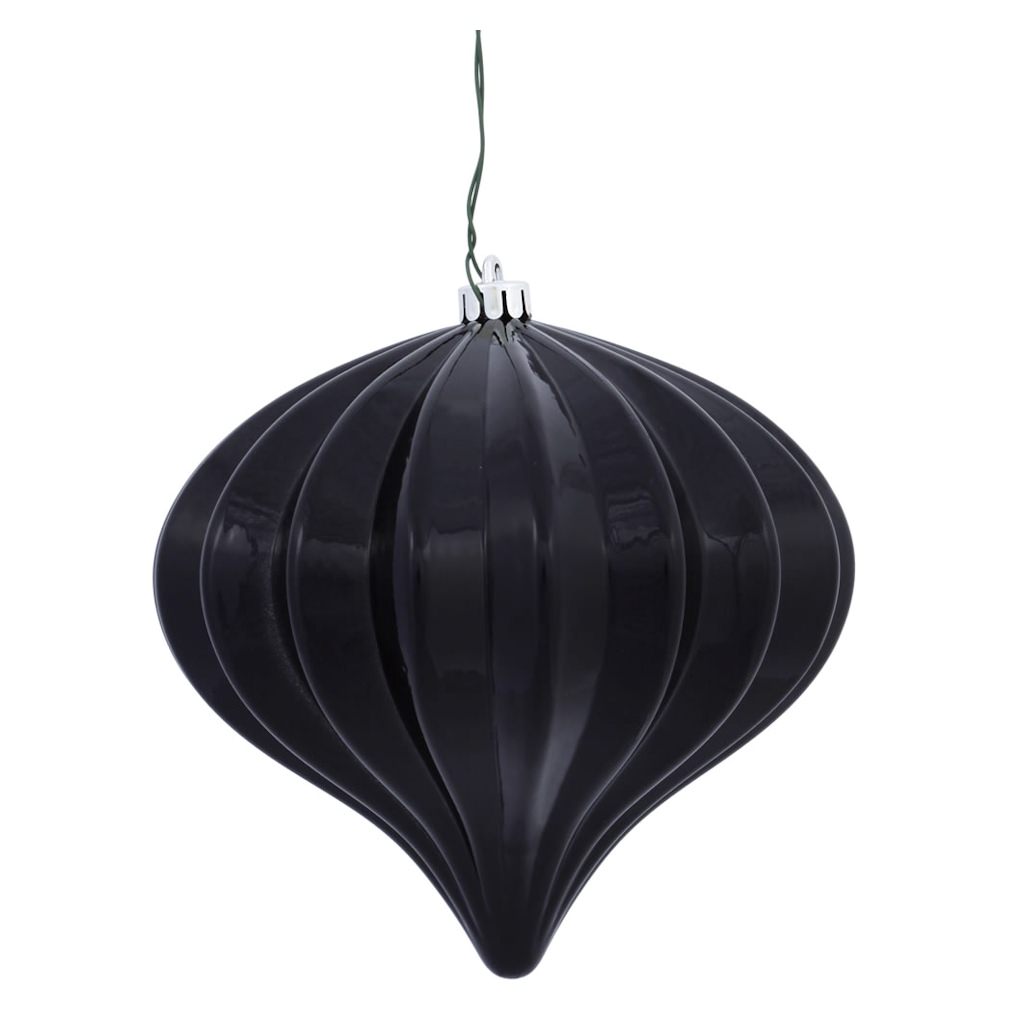 5.7" Black Shiny Onion Ornament (3 pack) 1