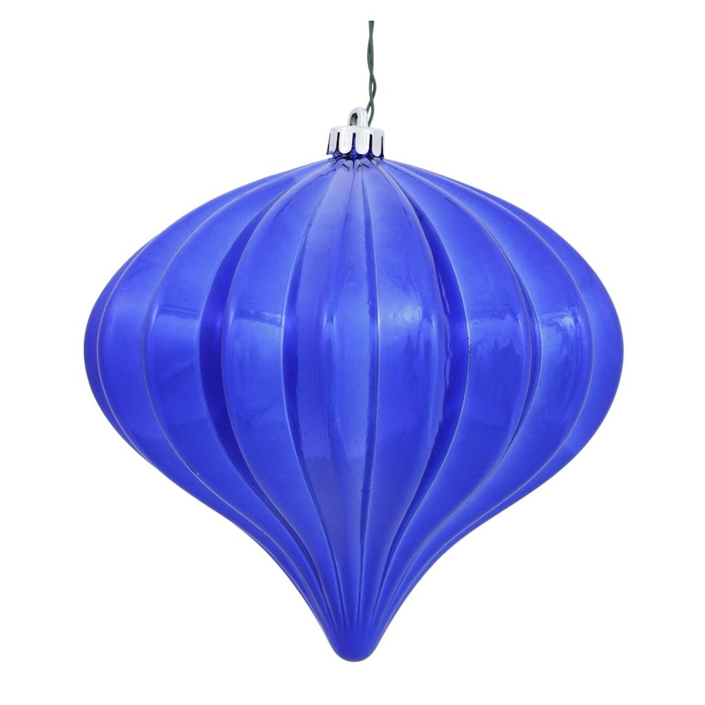 5.7" Cobalt Shiny Onion Ornament (3 pack) 1
