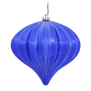 5.7" Cobalt Shiny Onion Ornament (3 pack) 1