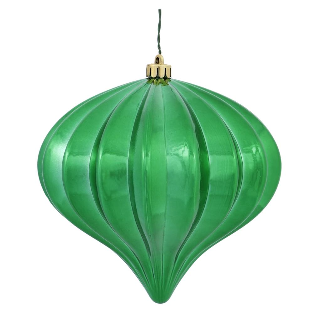 5.7" Emerald Shiny Onion Ornament (3 pack) 1