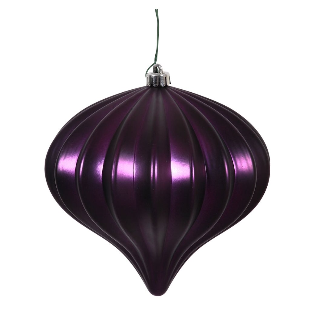 5.7" Plum Shiny Onion Ornament (3 pack) 1