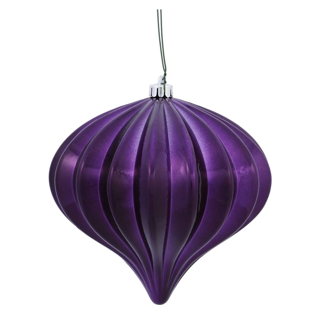5.7" Plum Shiny Onion Ornament (3 pack) 1