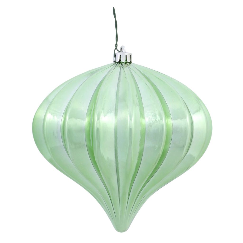 5.7" Celadon Shiny Onion Ornament (3 pack) 1
